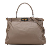 フェンディ ピーカブー ミディアム ハンドバッグ ショルダーバッグ 2WAY 8BN226 グレージュ ブラウン レザー レディース FENDI 【中古】